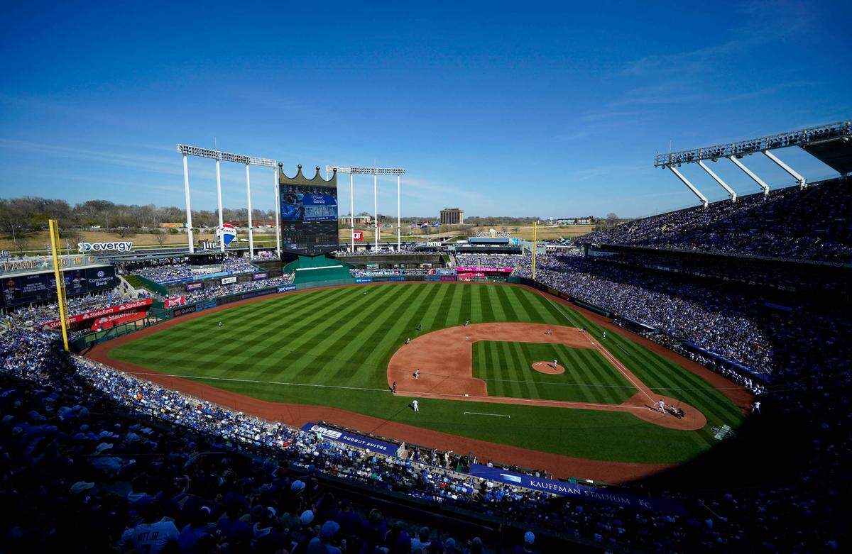 Kauffman Stadium, home of the Kansas City Royals.