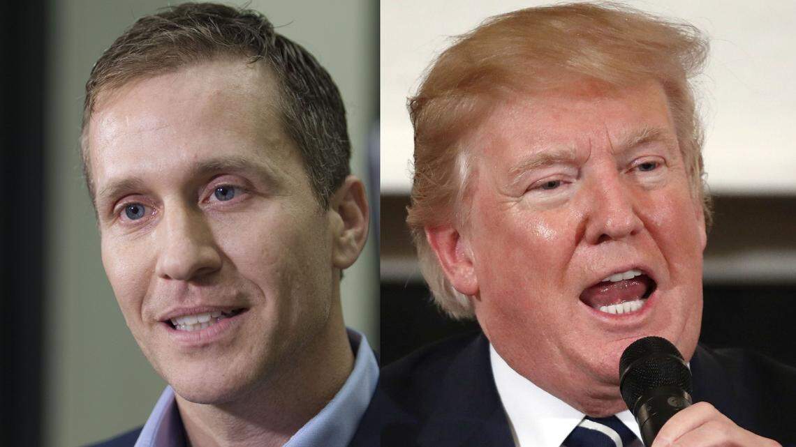 Former Missouri Gov. Eric Greitens and President Donald Trump