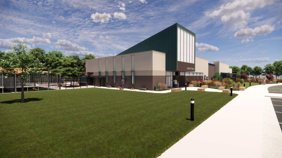 A rendering shows what the new Olathe Animal Shelter could look like upon completion. Construction on the new facility is anticipated to start this summer, city staff said.