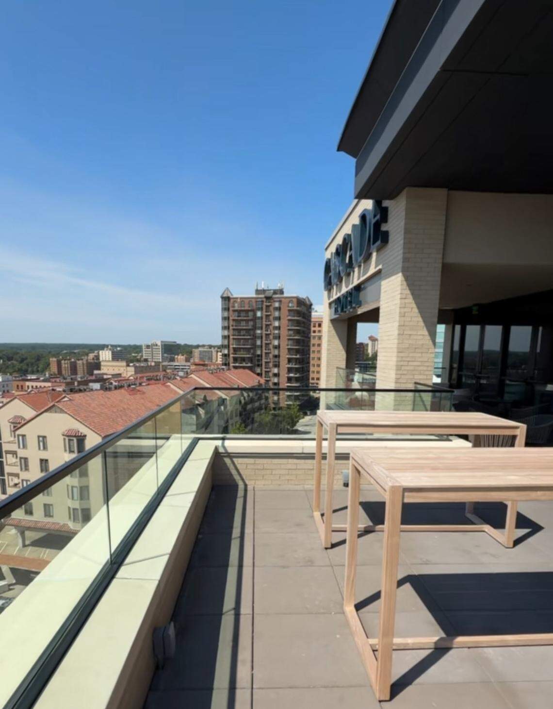 The bar and lounge offers sky-high views of Kansas City.