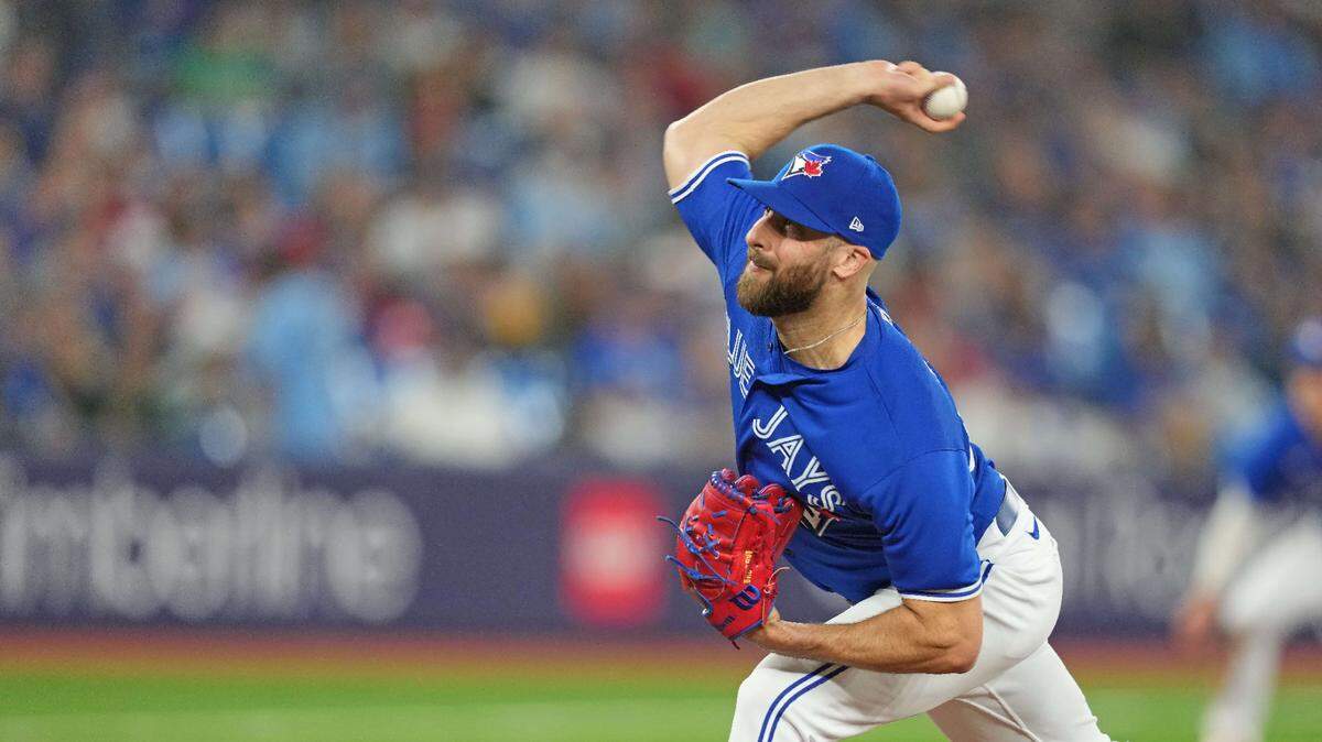 Apr 11, 2023; Toronto, Ontario, CAN; Toronto Blue Jays relief pitcher Anthony Bass (52) throws a pitch against the Detroit Tigers during the ninth inning at the Rogers Centre. Mandatory Credit: Nick Turchiaro-USA TODAY Sports