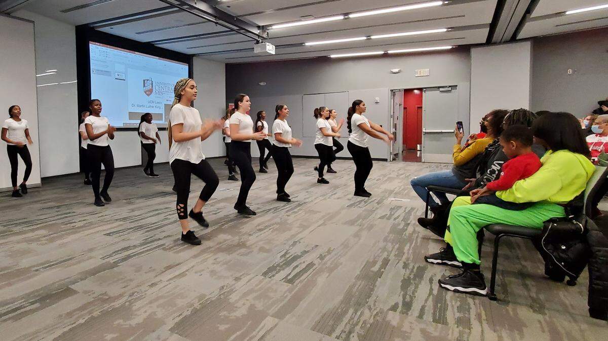 The Pleasant Lea Middle School drill team performs at last year’s Martin Luther King celebration at the University of Central Missouri’s Lee’s Summit campus.