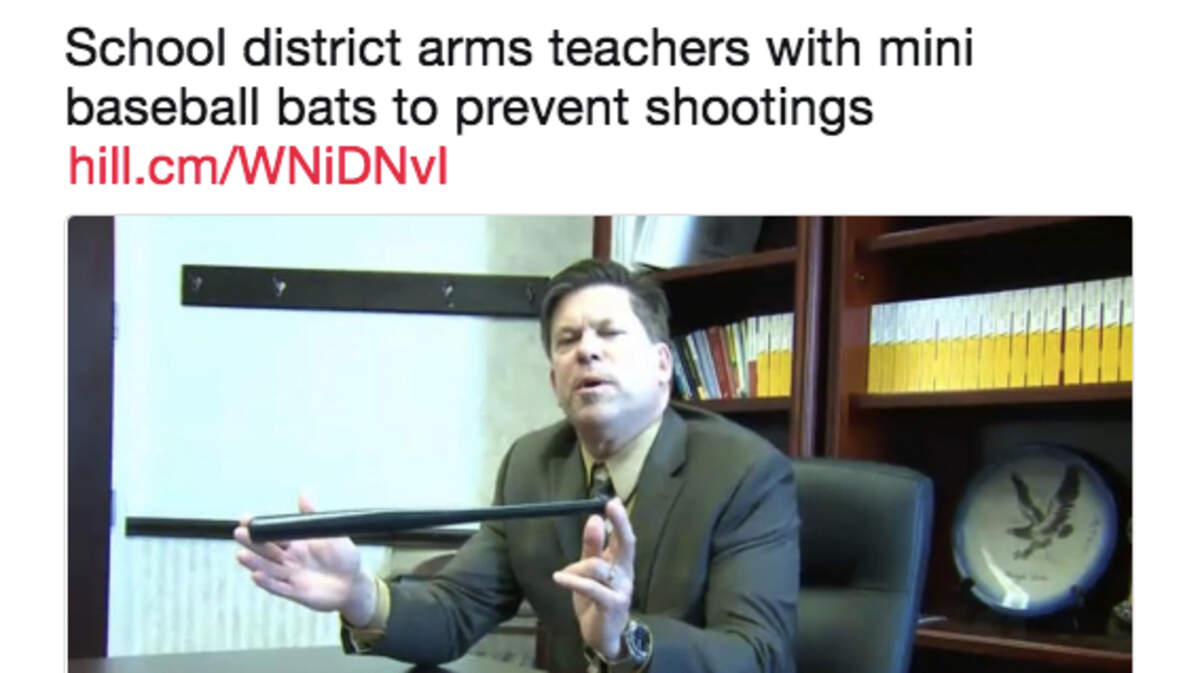 The Millcreek Township School District in Erie, Penn. has drawn scorn by giving 500 teachers miniature baseball bats as part of its school shooter policy.