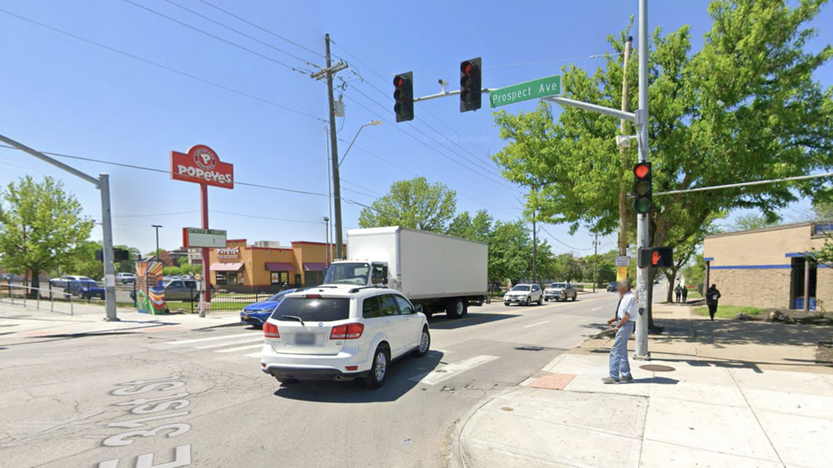 Curtis Harper faces one count of second-degree manslaughter stemming from a fatal pedestrian crash in the intersection of E. 31st Street and Prospect Avenue on June 5, 2025. this Google Maps Street View image of the area is from April 2026.