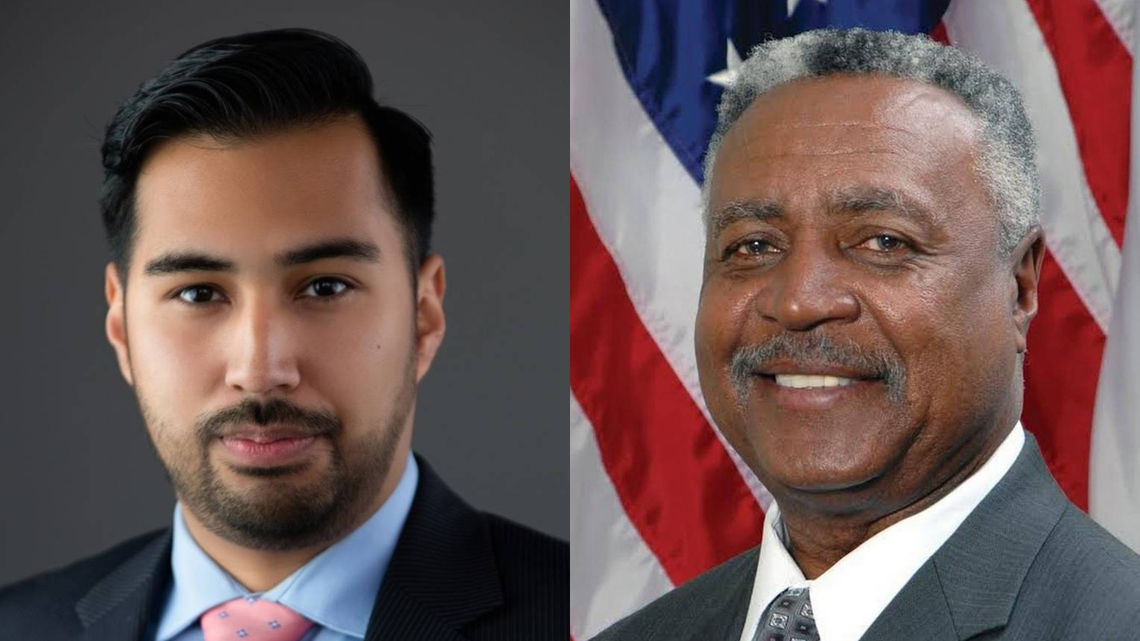 Jackson County Legislator Manny Abarca (left) and County Executive Frank White (right)