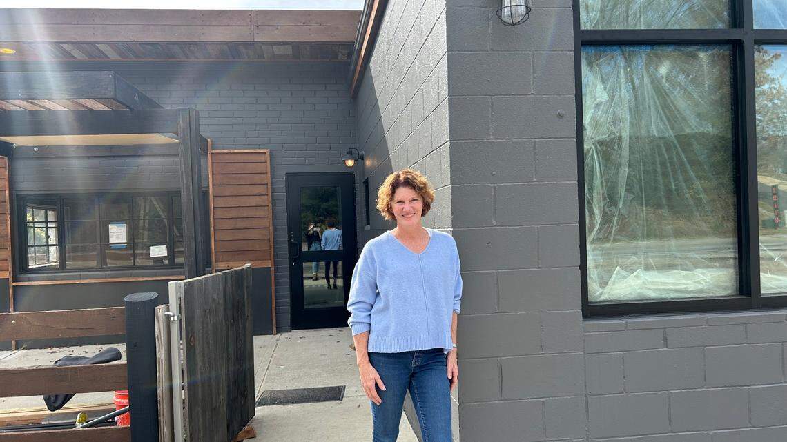 Courtney Nelson and her husband, John Nelson, will soon open a coffee shop in an old fire station.
