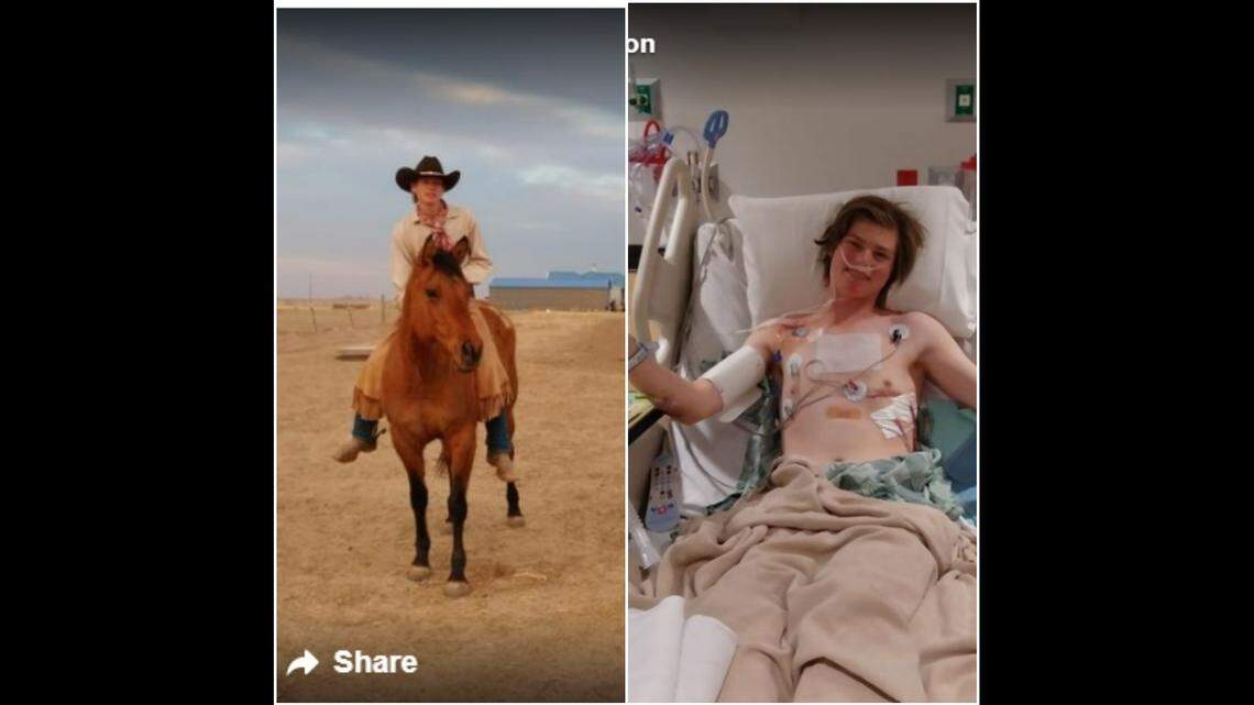 An Oklahoma teenager was seriously injured after a horse kicked him in the chest at his family’s farm.