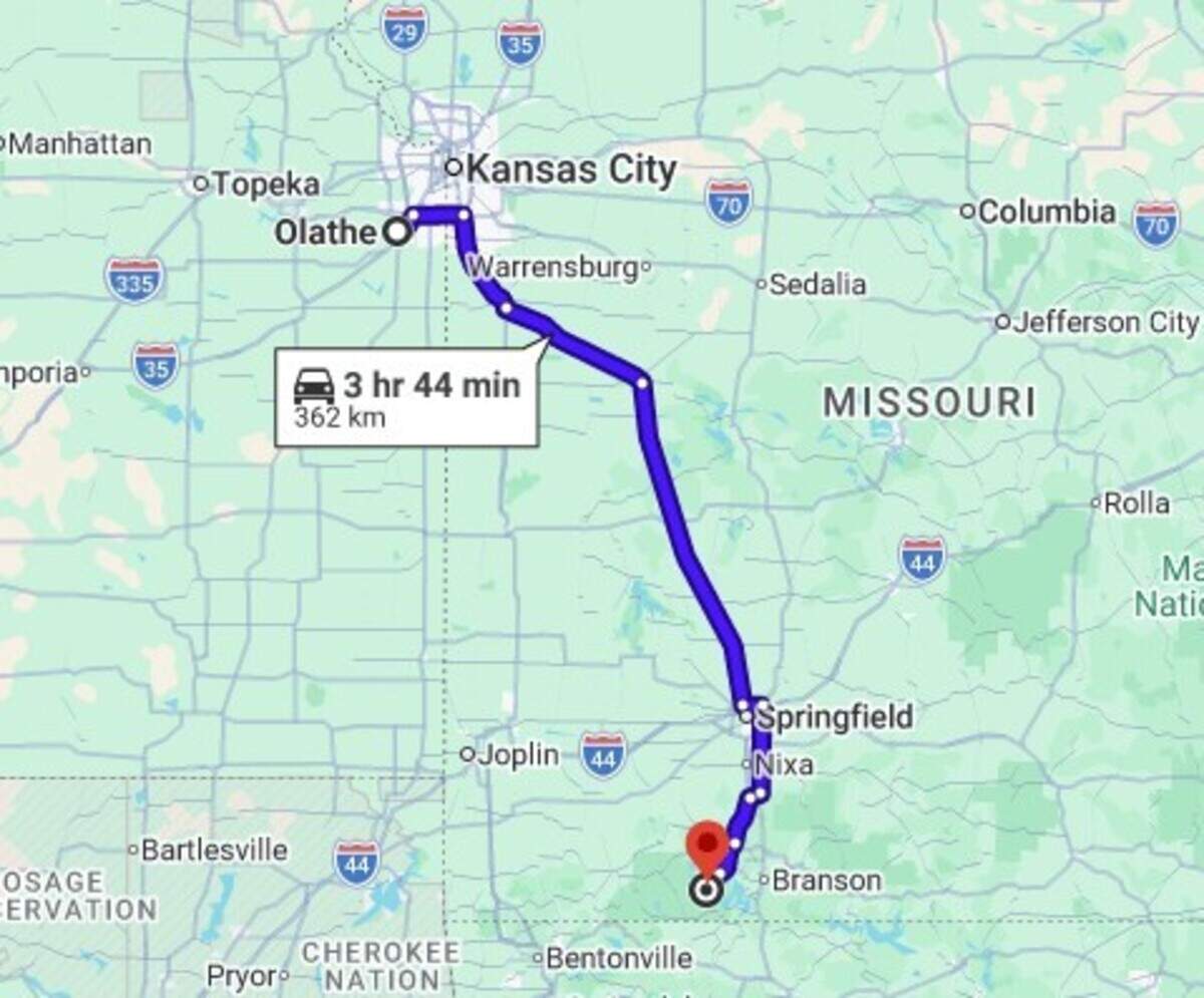 Joe Bald Park in Kimberly City, Missouri is about a four-hour drive from Olathe and accessible Missouri Route 13.