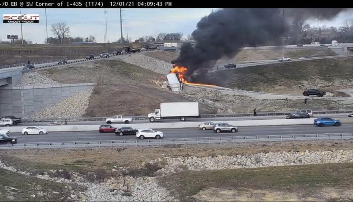 Kansas City police are investigating a fatal crash involving a semi truck that apparently rolled onto its side and caught fire Wednesday afternoon.