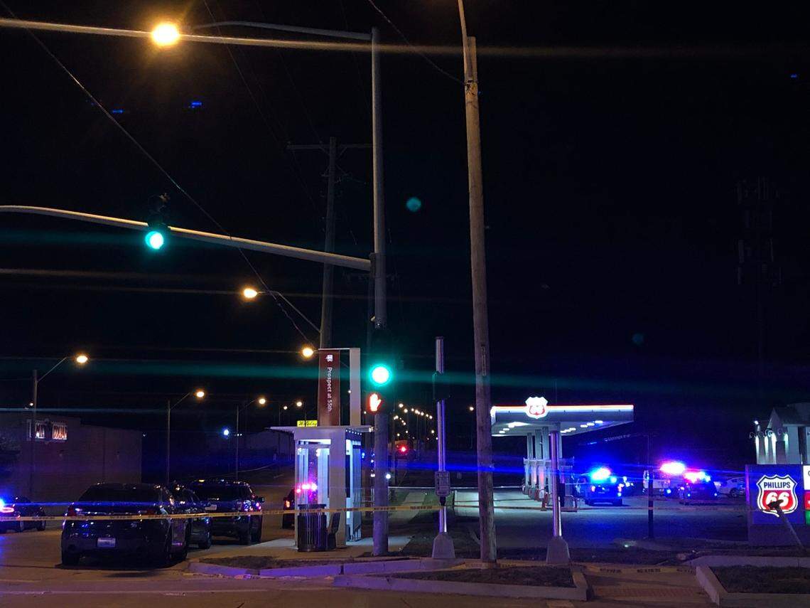 Kansas City police officers were involved in a shooting Sunday night near 55th and Prospect.