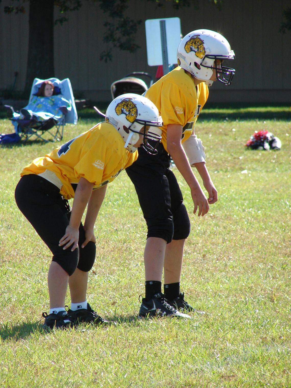 Drew Lock ready to take a snap under center as a 10-year-old quarterback in 2008.