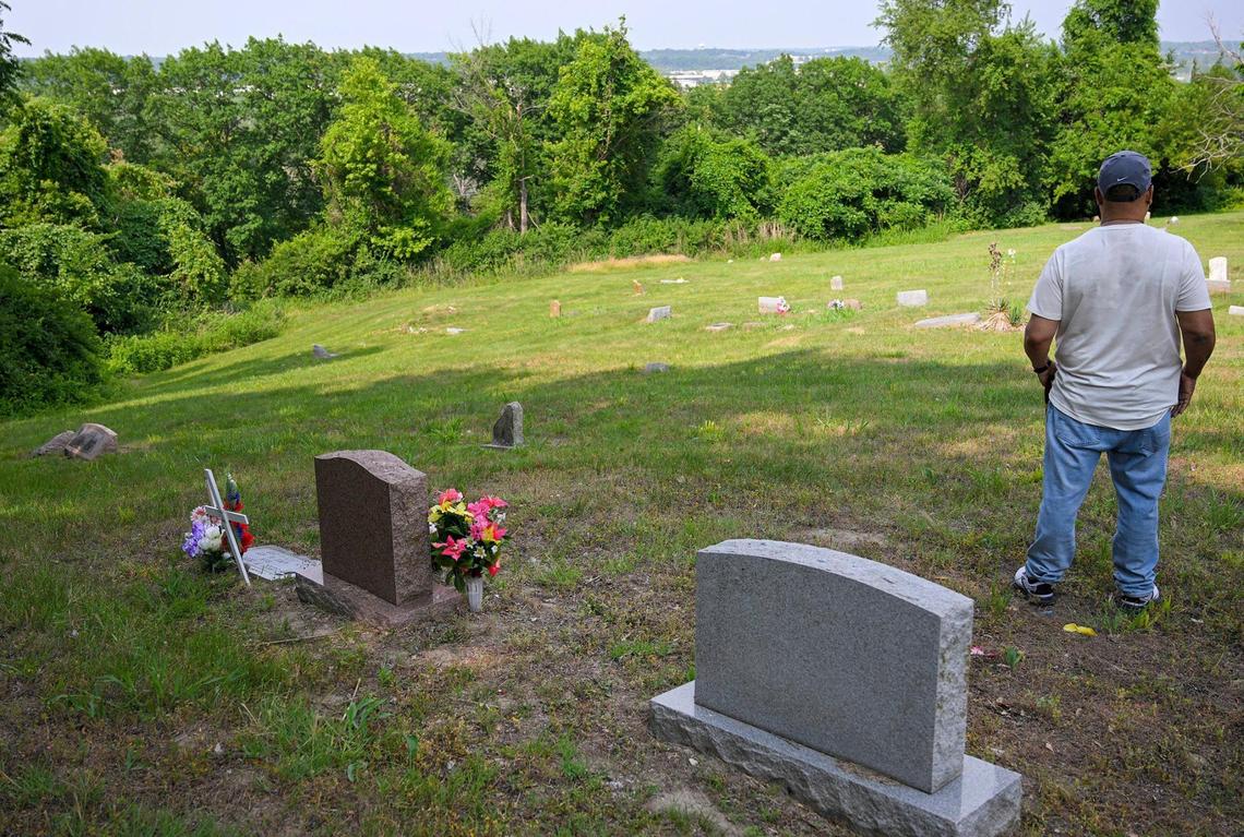 Anthothy Hope, president of the group Concerned Citizens for Old Quindaro Museum, wants Quindaro to one day become a tourist attraction where “we could tell the people of our rich history.” He recently visited the cemetery where many of his ancestors are buried.