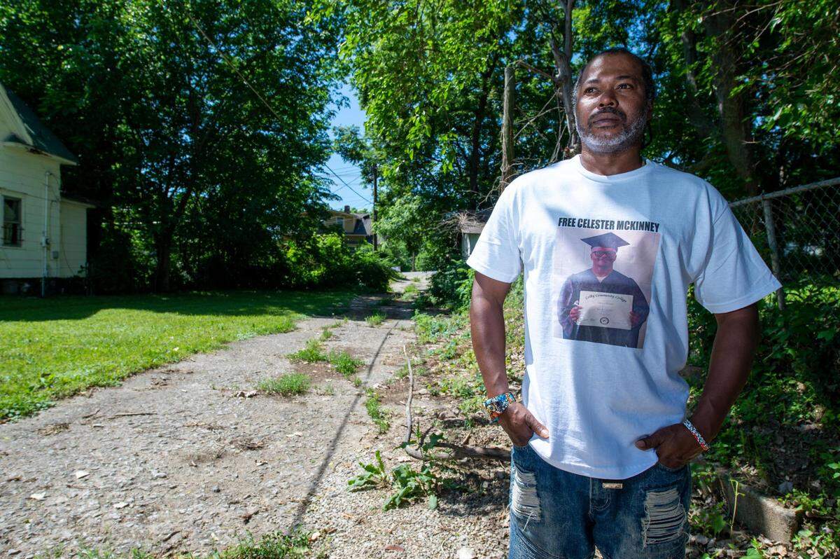 Dwayne McKinney, brother of Celester McKinney and cousin of Brian Betts, traveled to Kansas City from his home in Georgia in June to attend a rally seeking the release of his two relatives. Family members say the men were wrongly convicted for the 1997 murder of Greg Miller. Dwayne McKinney also was charged in the murder, but found not guilty.