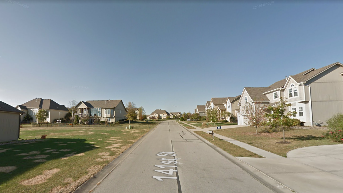 The area of the 4400 block of North 141 Street in Basehor, Kansas, can be sen in this Google Street View.