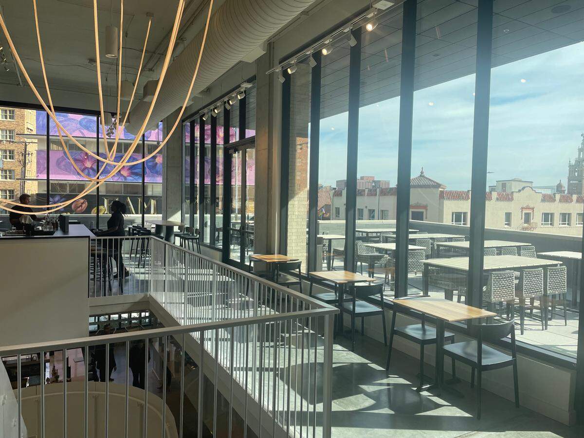 The second floor of Strang Chef Collective on the Country Club Plaza featured a bar, two restaurant concepts and outdoor seating.