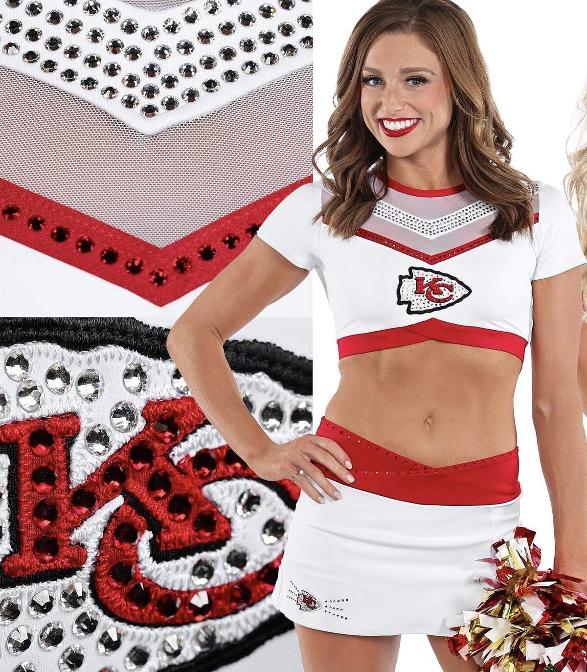 A close-up of the bling on the new uniforms.