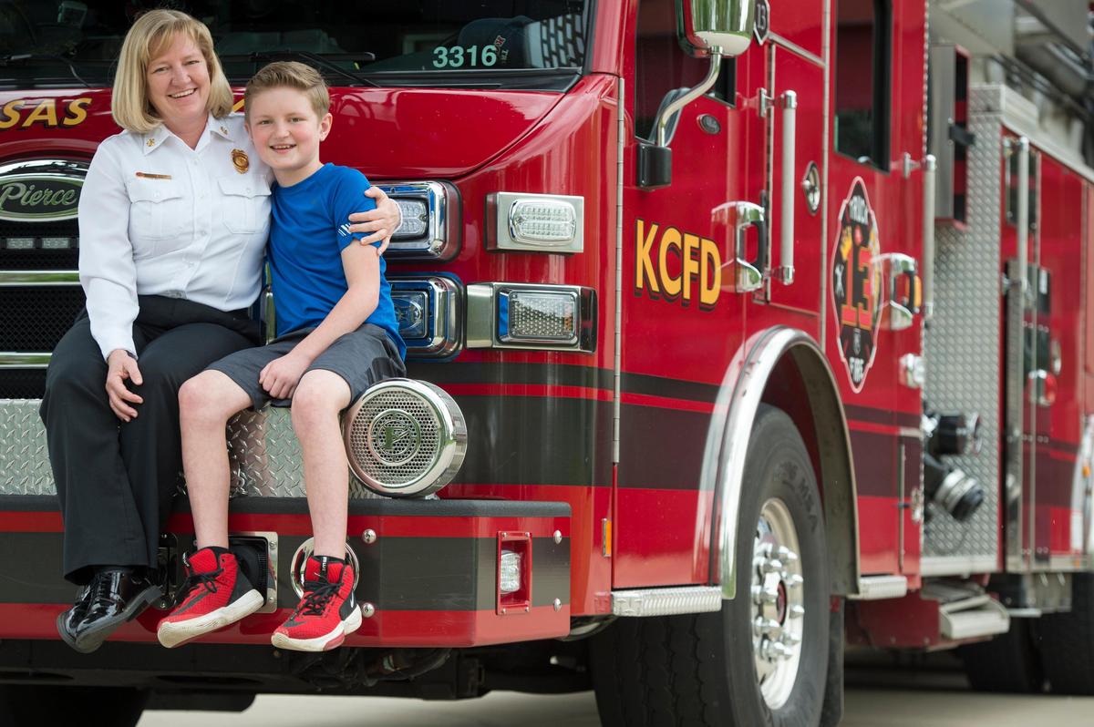 “It’s going to be a strange Mother’s Day,” said Kansas City Fire Chief Donna Maize, the mother of three, including Evan, 11.&nbsp;With social distancing, Maize said she will not get to see her two daughters, Kylie, 22, and Erica, 23, or her own mother in person, but they may try for a virtual visit.&nbsp;For now, Maize plans to spend some time with Evan, who, she said, loves to play basketball.