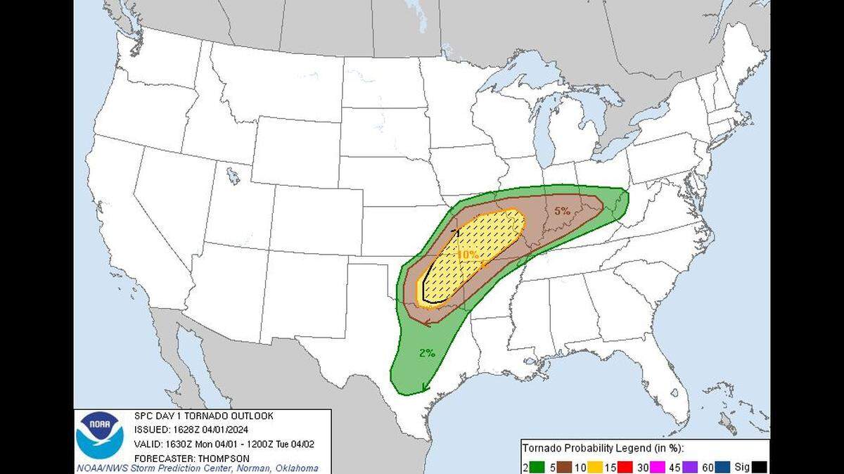 Severe weather is threatening the Kansas City metro area Monday afternoon with the possibility of large hail, strong winds and maybe some tornadoes. Kansas City is at a 5% risk of a tornado occurring within 25 miles, according to the National Weather Service’s Storm Prediction Center. Areas southeast of Kansas City face a greater risk of tornadoes.