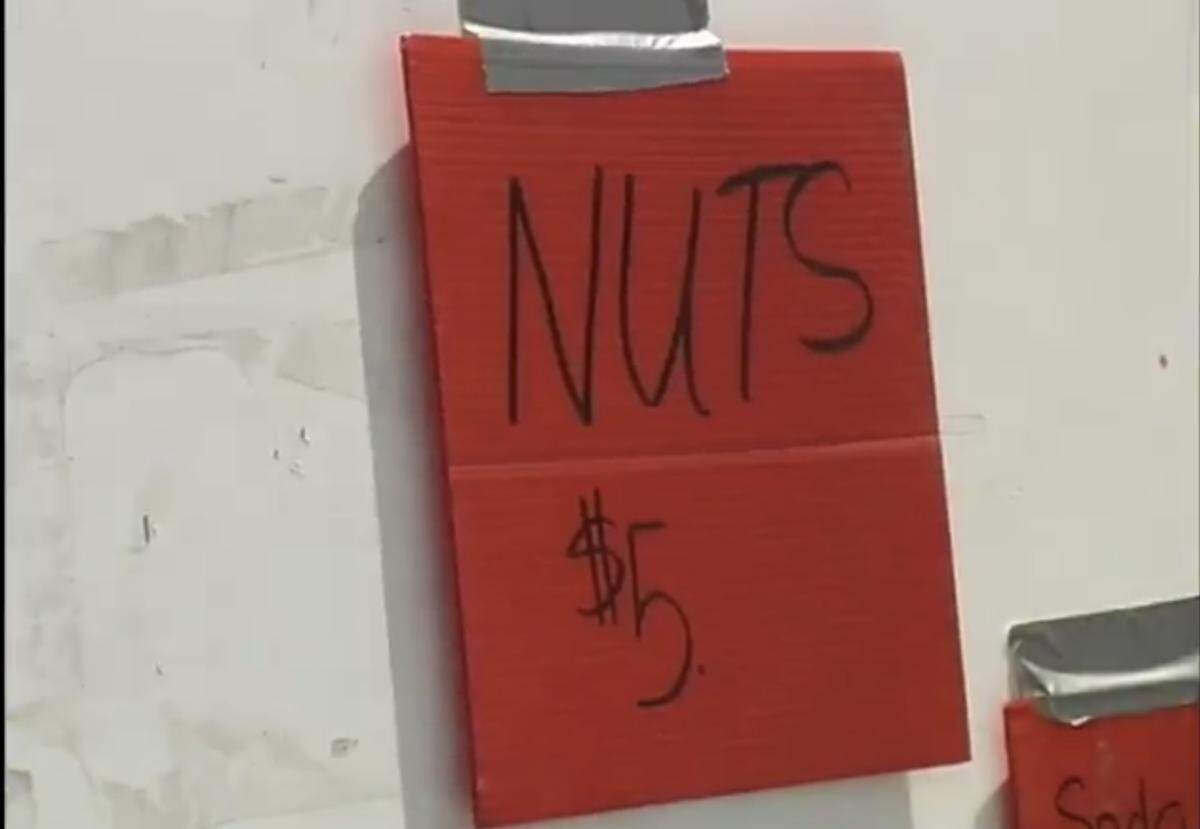 A sign from a past Testicle Festival in Olean, Missouri.