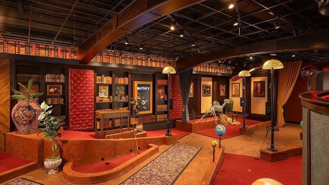 Puttery in Charlotte, North Carolina, features a themed mini golf course.