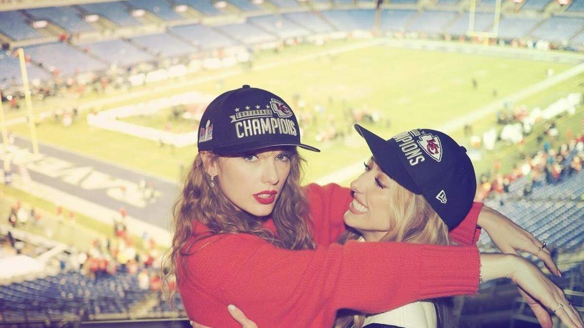 Patrick Mahomes’ wife, Brittany Mahomes, shared behind-the-scenes photos of celebrating the AFC Championship with Taylor Swift, Travis Kelce’s girlfriend, in Baltimore.
