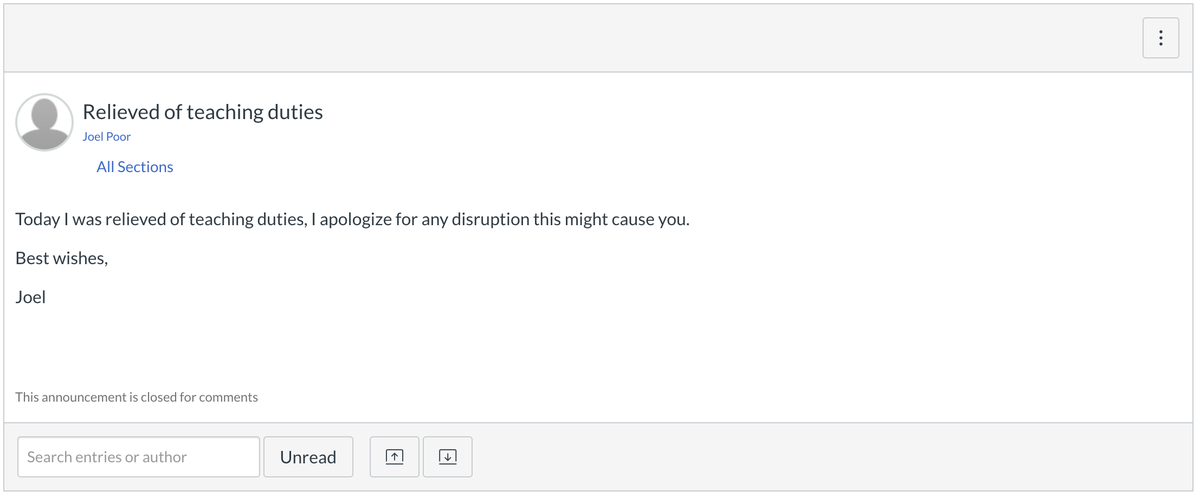 University of Missouri professor Joel Poor sent a message to his students Monday after making a remark to a student from Wuhan, China.