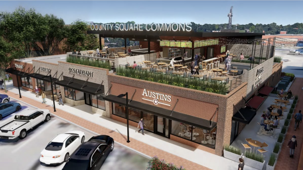 New downtown Olathe development, County Square Commons, is shown in a rendering.
