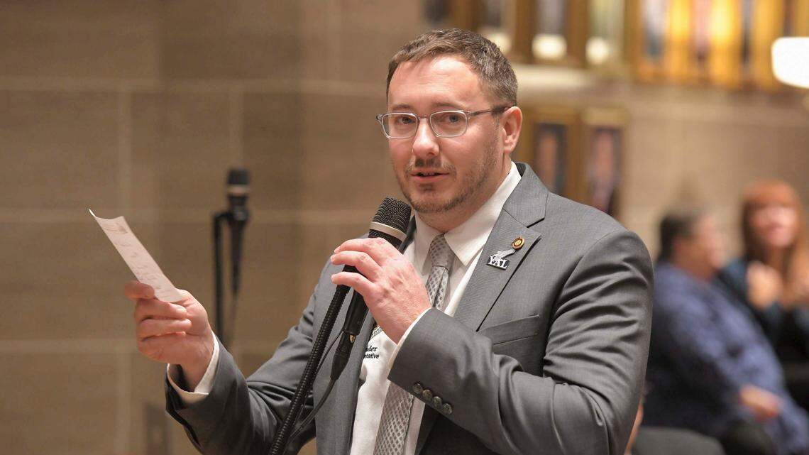 State Rep. Chris Sander, a Lone Jack Republican, speaks on the floor of the Missouri House.