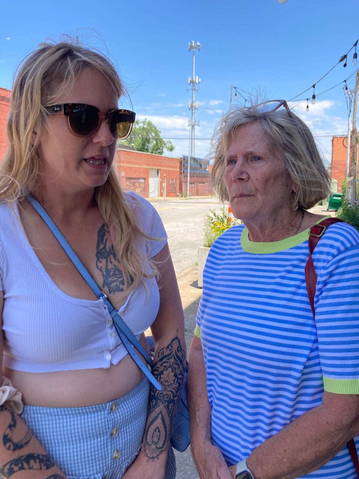 Esther and Margy Sparks of Kansas City gave their perspective on the image of the United States on June 9, 2026.