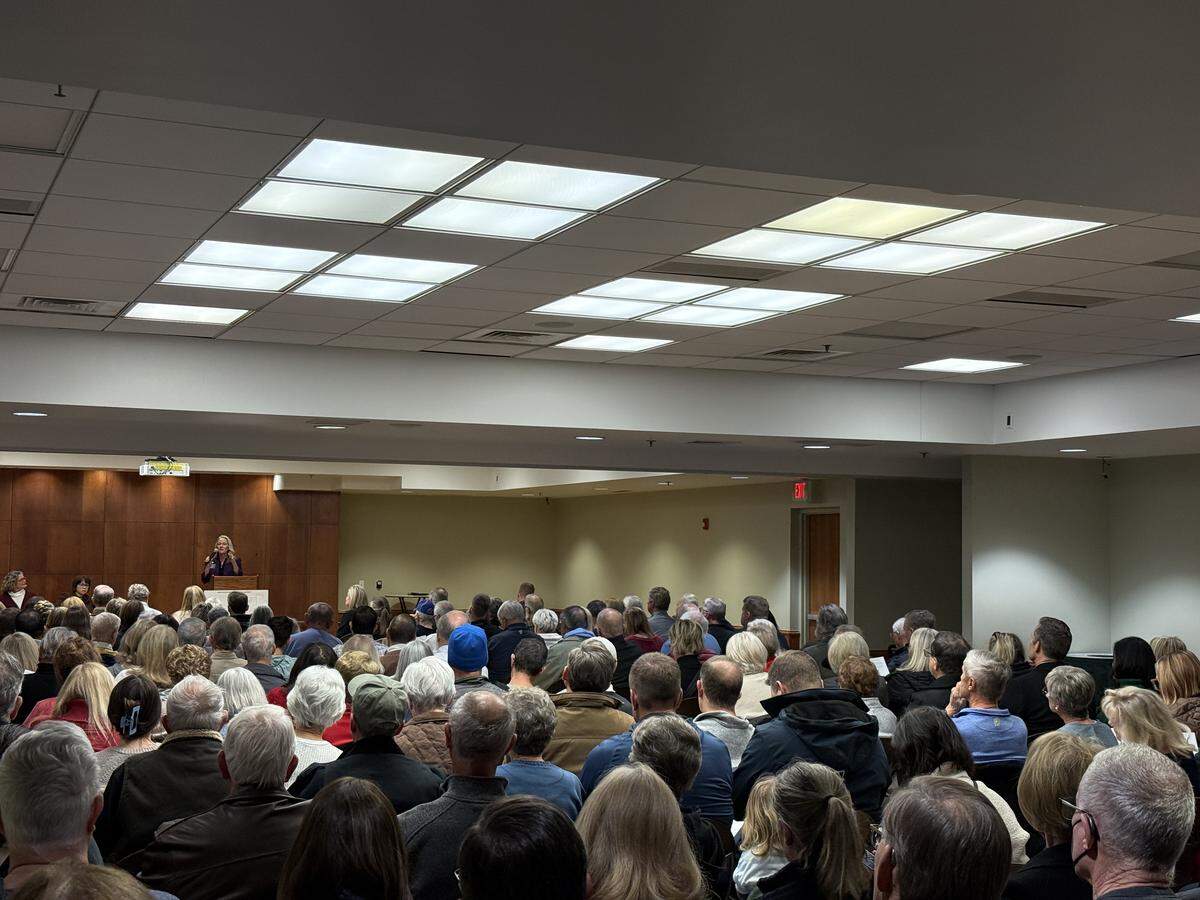 Dozens of Leawood and Overland Park residents attended a community meeting at the Leawood Community Center on Monday, Dec. 8, to learn more about a potential Royals stadium in their area.