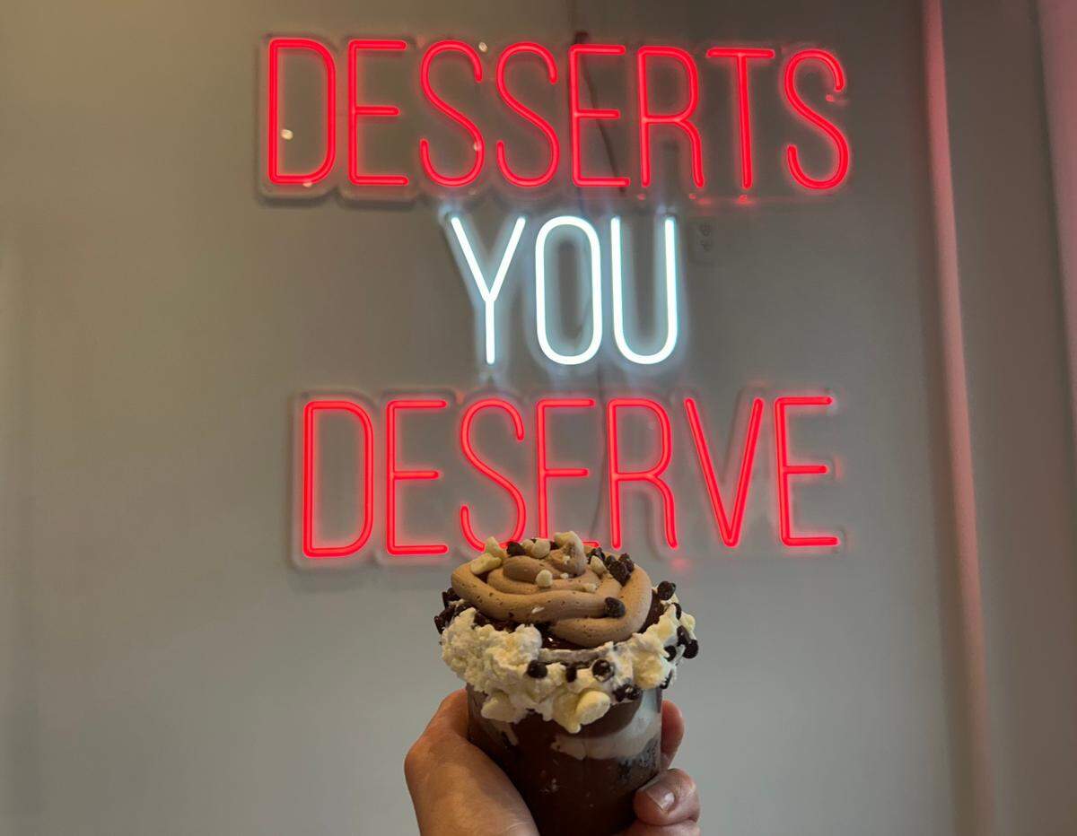 The triple chocolate nutella jar dessert is one of many flavors available at the Overland Park location.