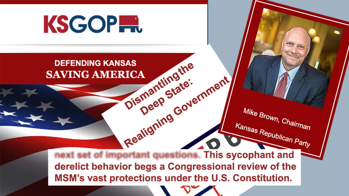 The latest email newsletter from the Kansas GOP calls for Congress to restrict First Amendment rights.