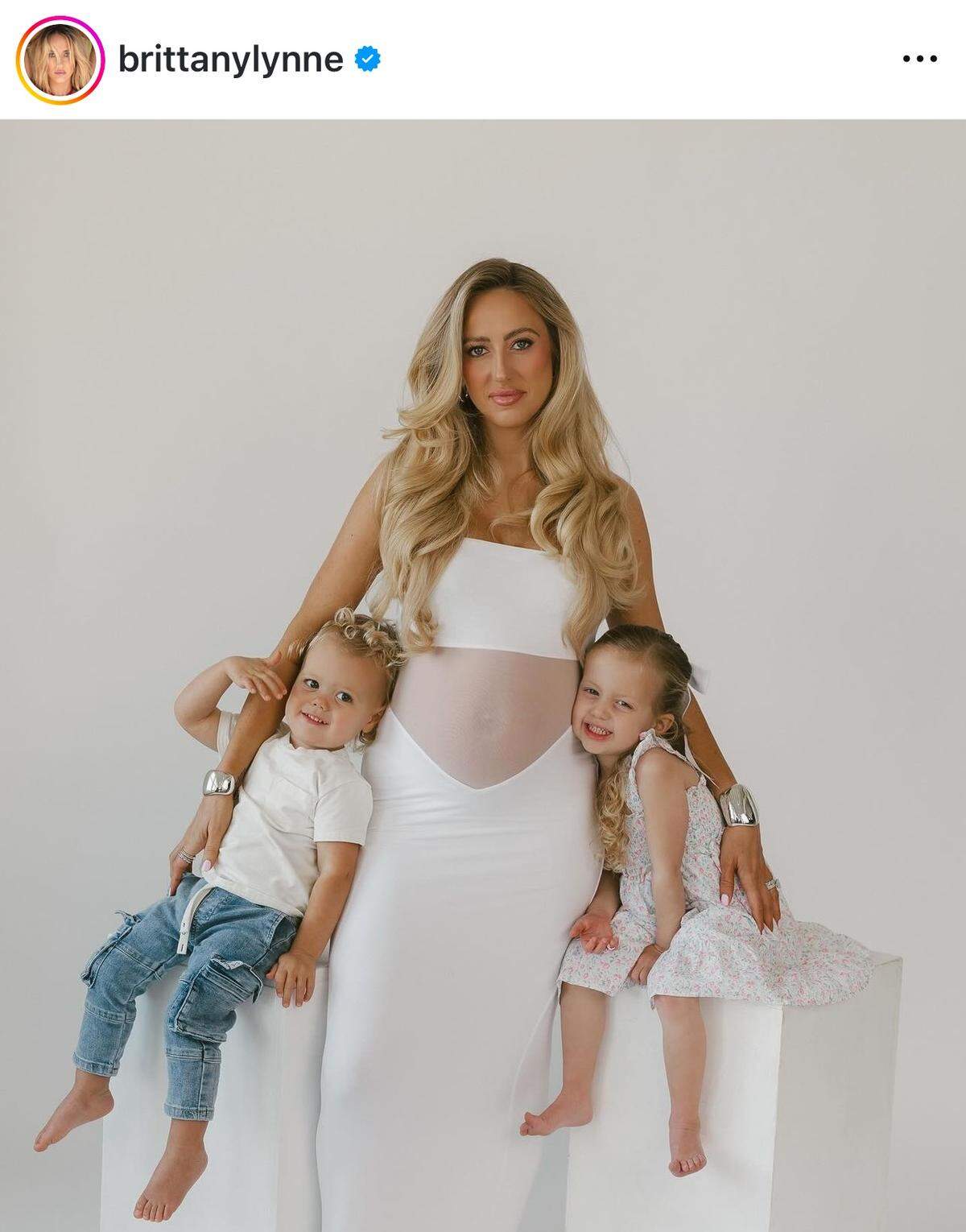 Brittany Mahomes and her two children, Bronze (left) and Sterling.