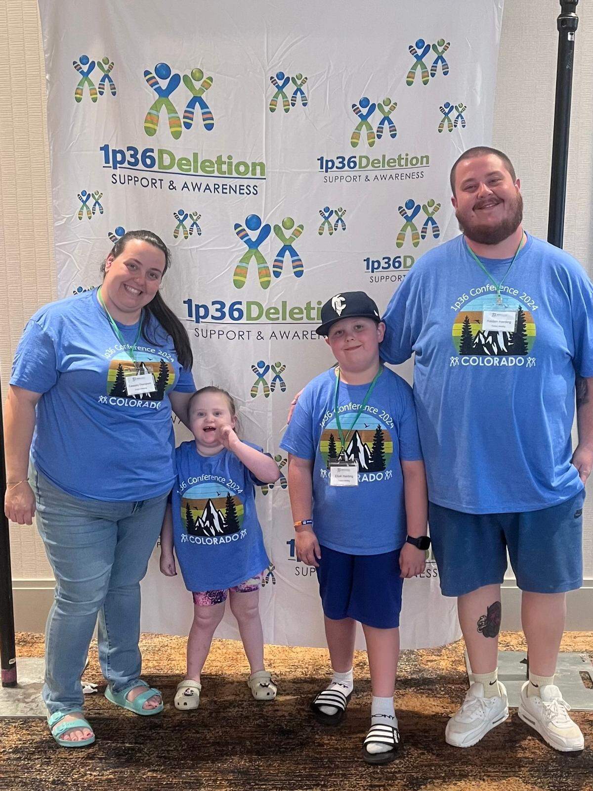 Evelyn and her family at the 2024 1p36 Deletion Syndrome Conference.