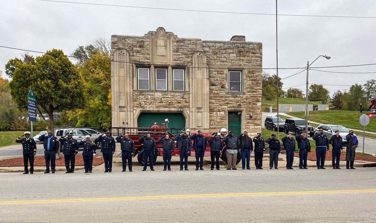 In 2019, 20 veteran and retired firefighter snapped salutes as a hearse passed by 2033 Vine Street, the location of Station 11, Kansas City’s historic all-Black fire station. The firefighters were there to honor Kansas City’s first and only Black fire chief, Ed Wilson.