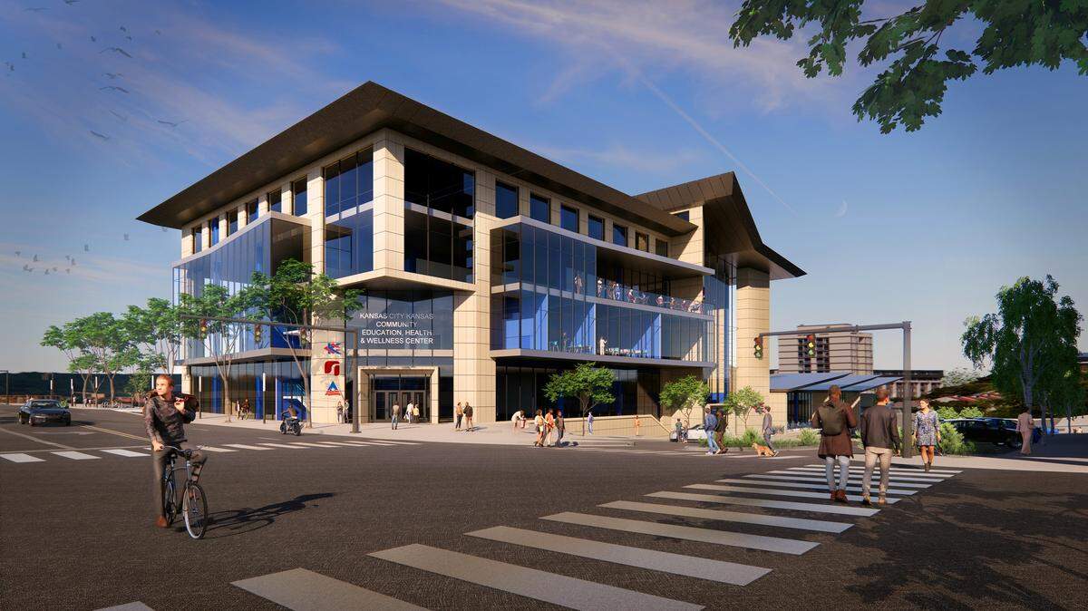 A rendering shows what the downtown Kansas City Kansas Community College campus is expected to look like at 7th Street and State Avenue.