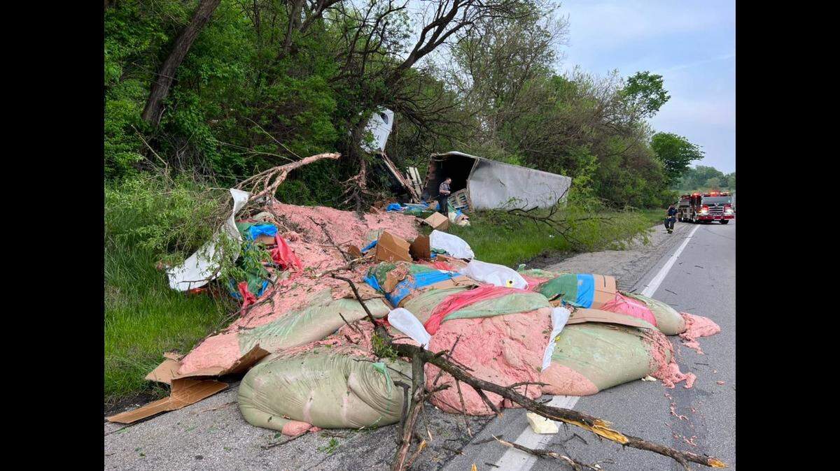 A semi-truck hauling 15,000 pounds of hot dog filler crashed in Pennsylvania, spilling the pink slime onto an interstate.