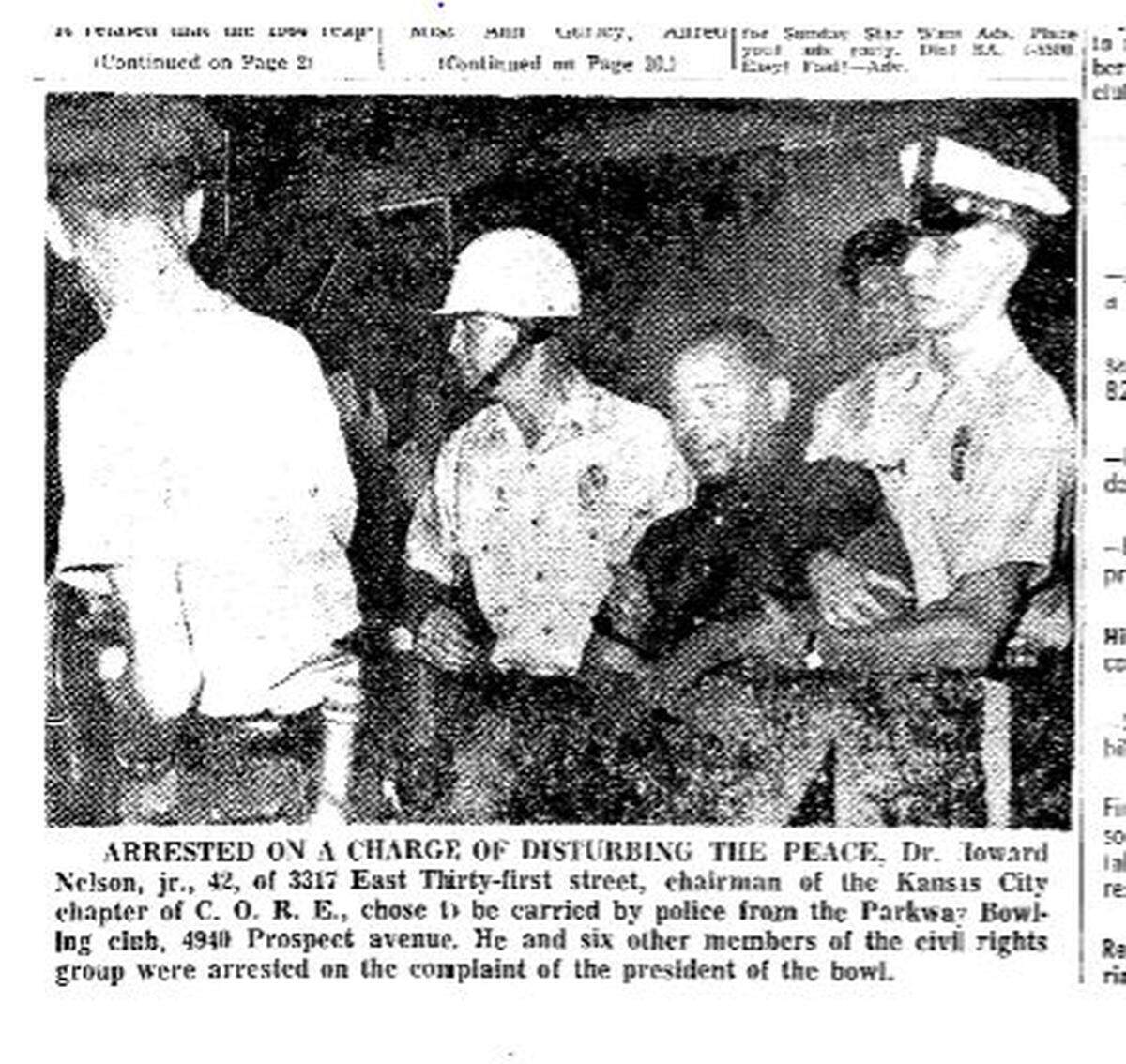 Howard Nelson was 41, a successful dentist, when in June 1964 he staged a sit-in at a Kansas City bowling alley that refused to allow Black people to bowl. The photo is among the first in The Star or The Kansas City Times to show Black protesters on the front page.