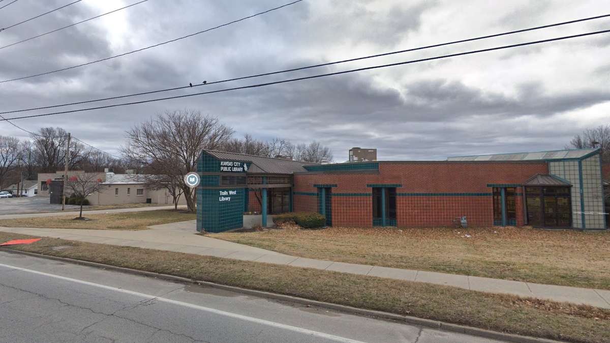 The Kansas City Public Library’s Trails West Branch, located at 11401 E. 23rd St. S. in Independence, can be seen in this Google Street View image.