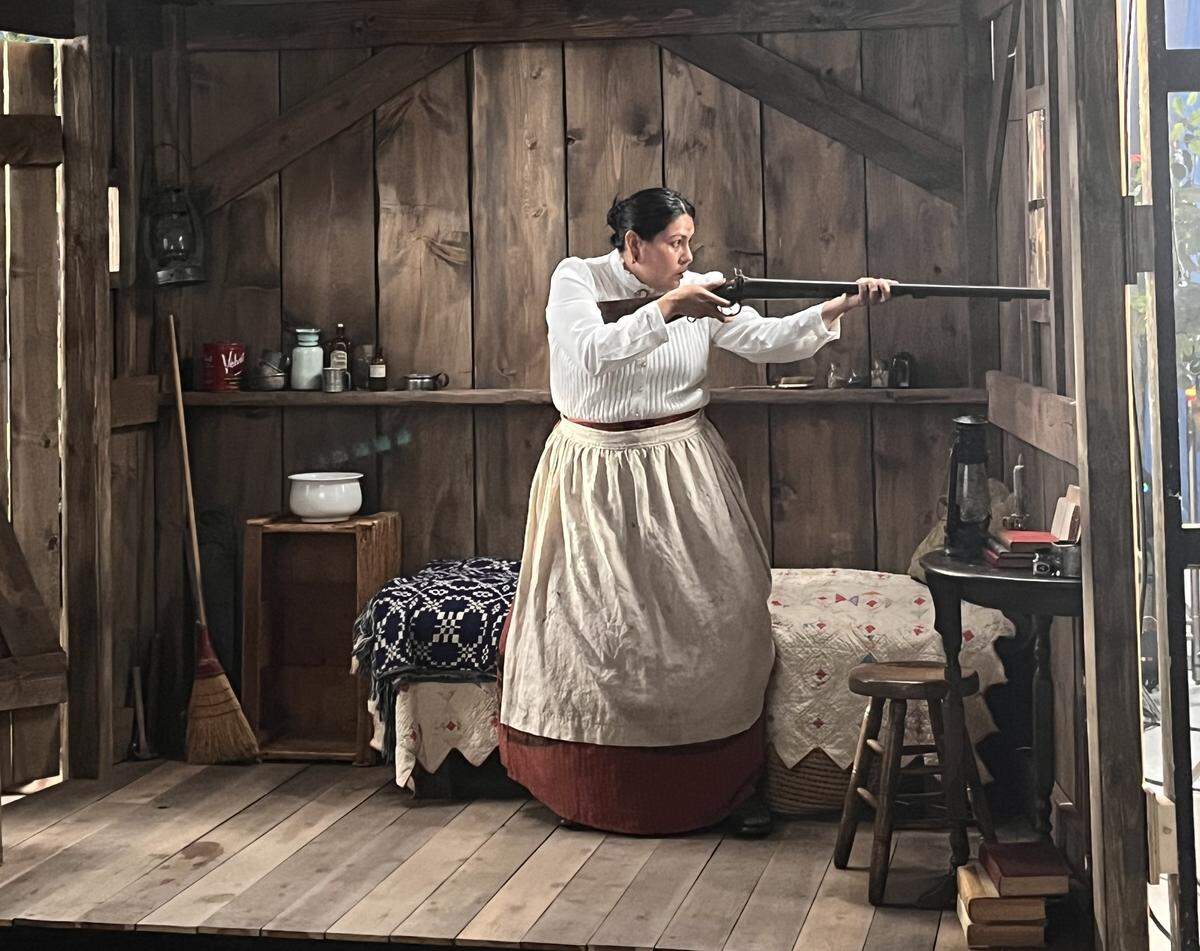 The “Trespassers Beware!” art installation will include video re-creations of some of the events. This photo was shot during staging and filming by the Kansas City Repertory Theater.