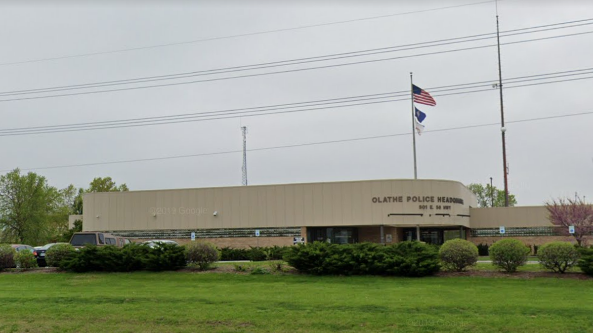 The Olathe Police Department headquarters, as shown in a Google Maps street view image from April 2019.