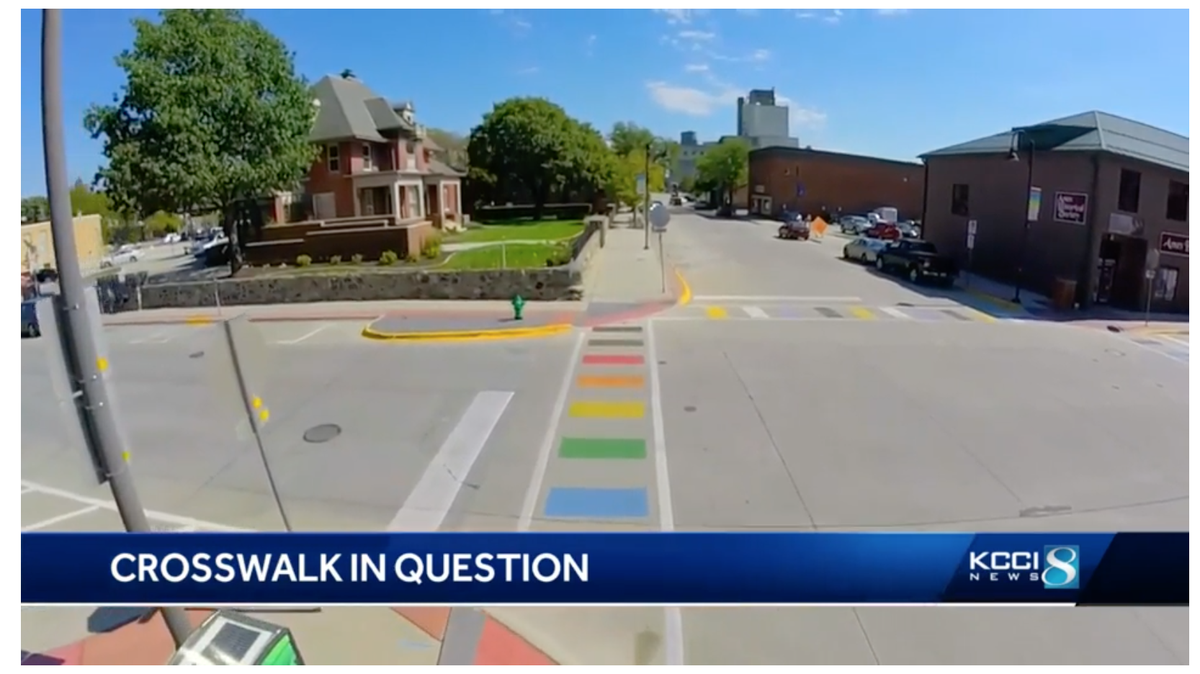 Officials in Ames, Iowa, say the U.S. Department of Transportation has asked them to remove colorful ‘inclusive’ crosswalks they say don’t comply with code.