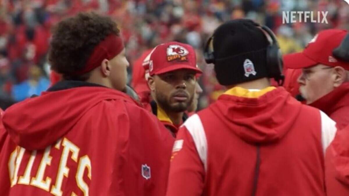 Patrick Mahomes (left) and Andy Reid (right) didn’t see eye to eye for a few minutes on the Chiefs sideline.