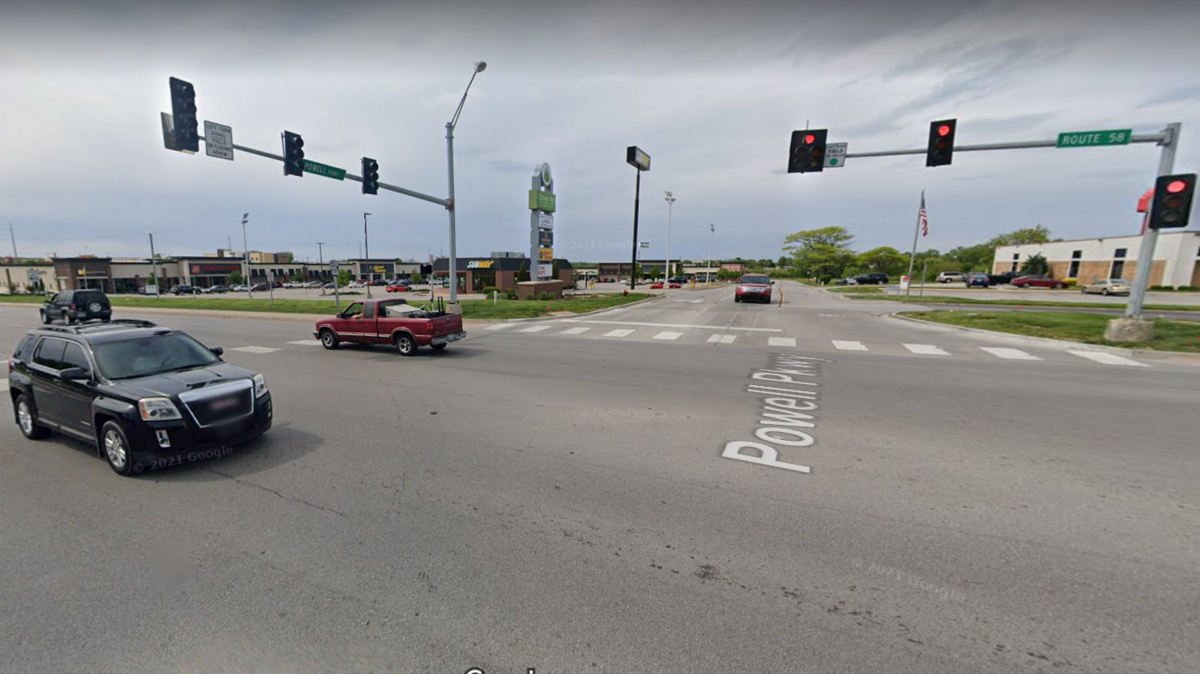 Police are investigating after one person died in a three-vehicle crash Tuesday night in Belton on Missouri 58 Highway between Peculiar Drive and Powell Parkway. This Google Maps Street View image shows the area.