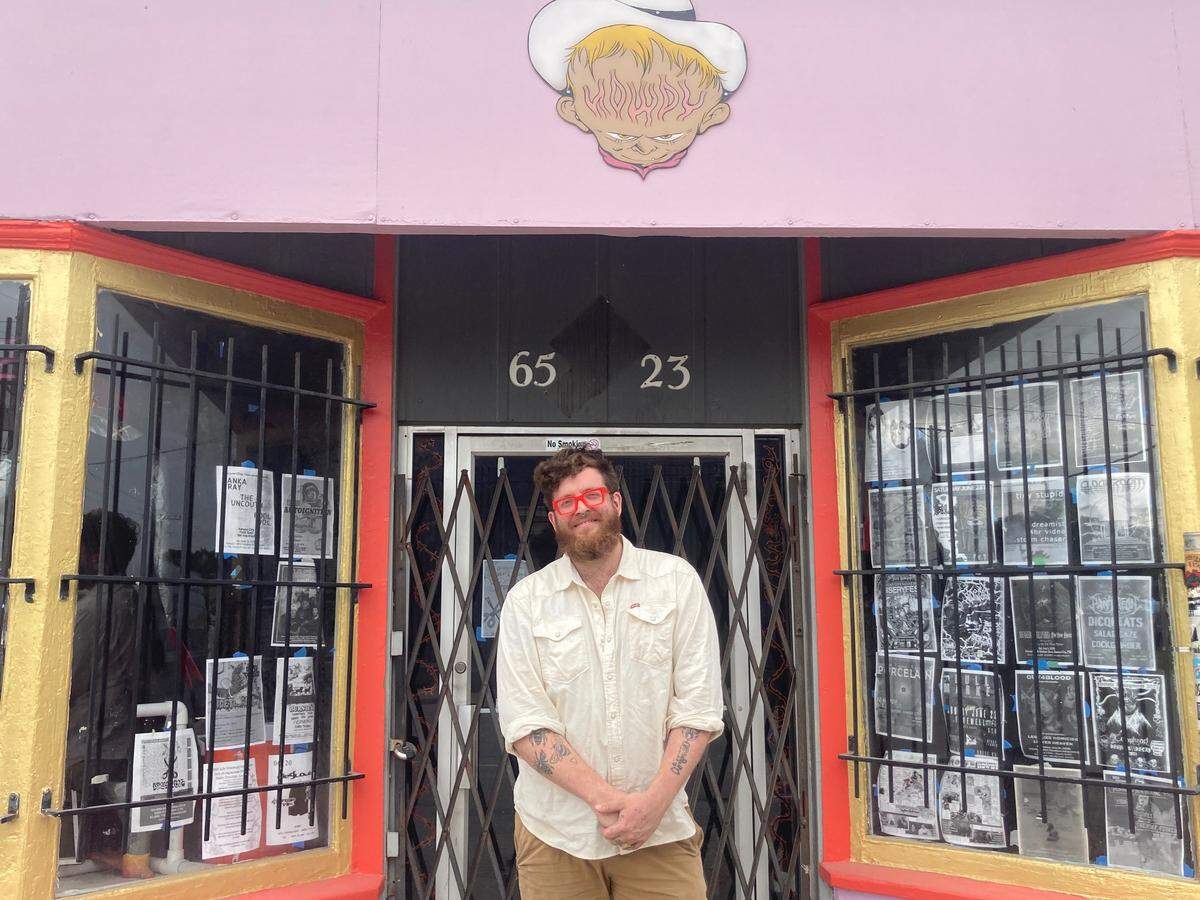 Max Popoff outside Howdy, a music venue he owns at 6523 Stadium Drive in Kansas City’s Leeds neighborhood. The county recently reassessed its market value from $106,000 to more than $450,000, until Popoff appealed.