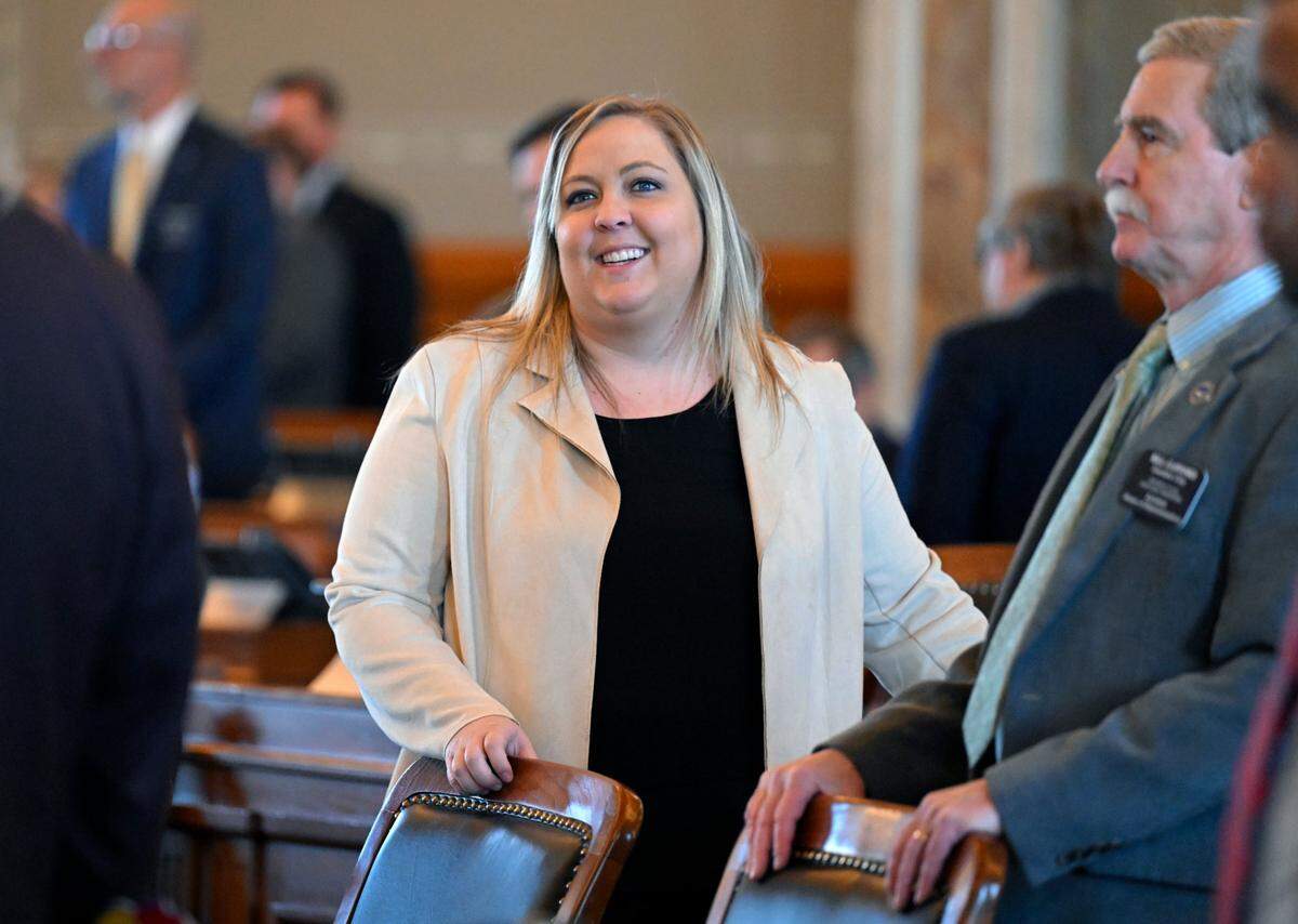Rep. Tory Blew, a Great Bend Republican, said she started joining child care waitlists before getting pregnant.