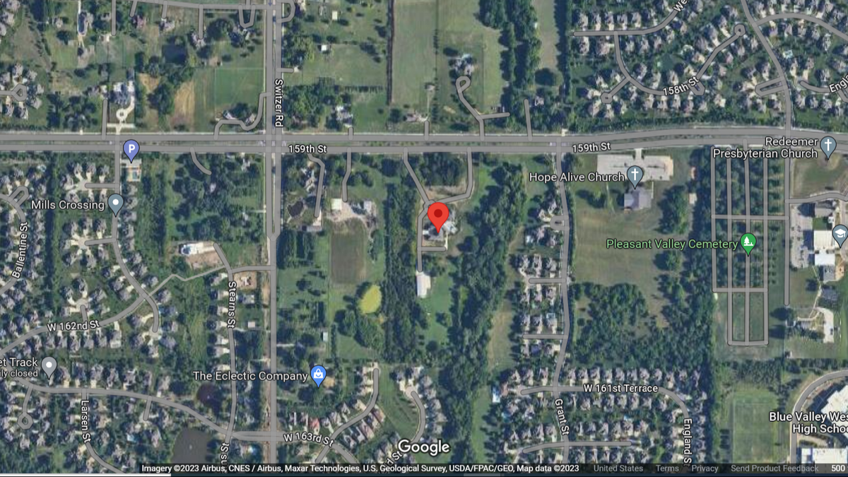 9925 W 159th St. in Overland Park, as seen on Google Maps.
