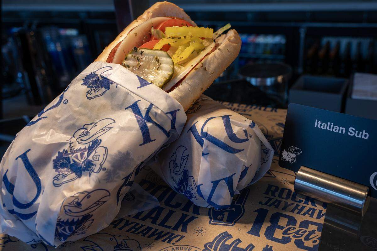The Italian sub available at the new David Booth Kansas Memorial Stadium on Tuesday, Aug. 19, 2025, in Lawrence.