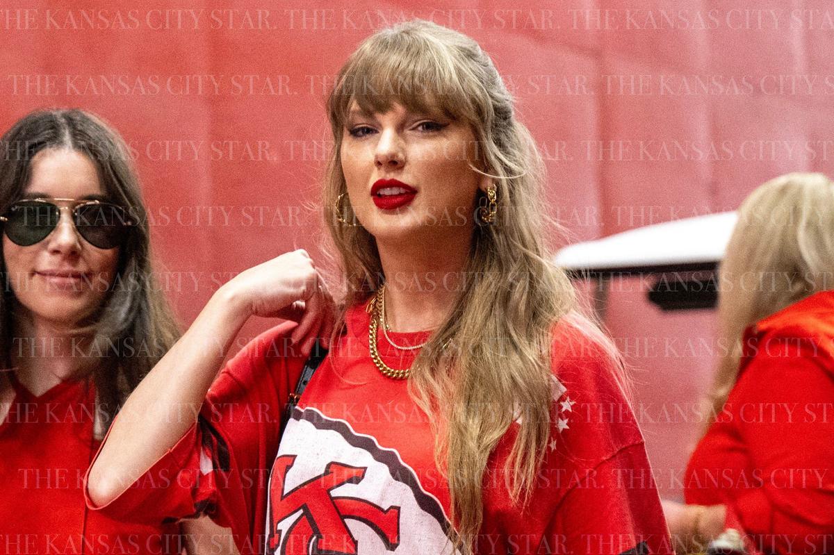 The real Taylor Swift at the Chiefs-Bengals game this month at GEHA Field at Arrowhead Stadium.