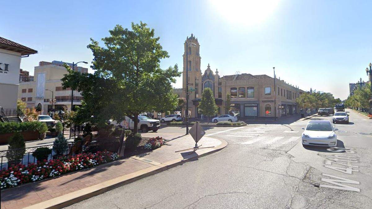 A teenager was shot and another teenager was taken into custody in a shooting Saturday, Sept. 2, 2023, in the area of West 47th Street and Wyandotte Street at the County Club Plaza, police said. A Google Maps street view image from August 2022 shows the general area.